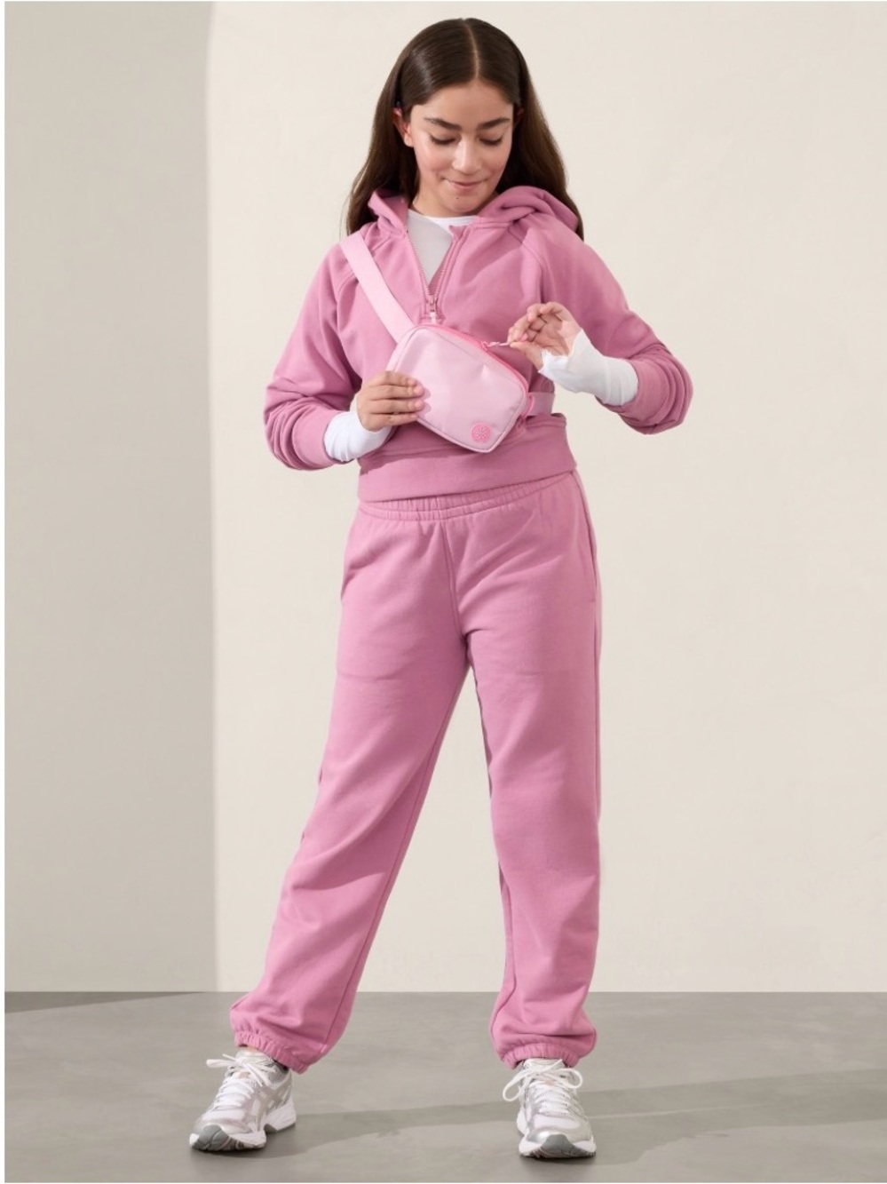 Athleta Pink Fleece Jogger Pants
